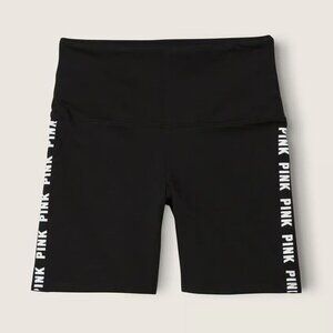 Victoria's Secret PINK Womens Pull On High Waist 6" Bike Shorts Black Size M NWT